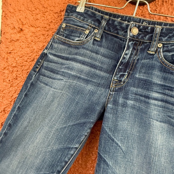 American Eagle Slouchy Fit Jeans Women's Size 4 R - Medium Wash Mid Rise Stretch - Picture 5 of 7